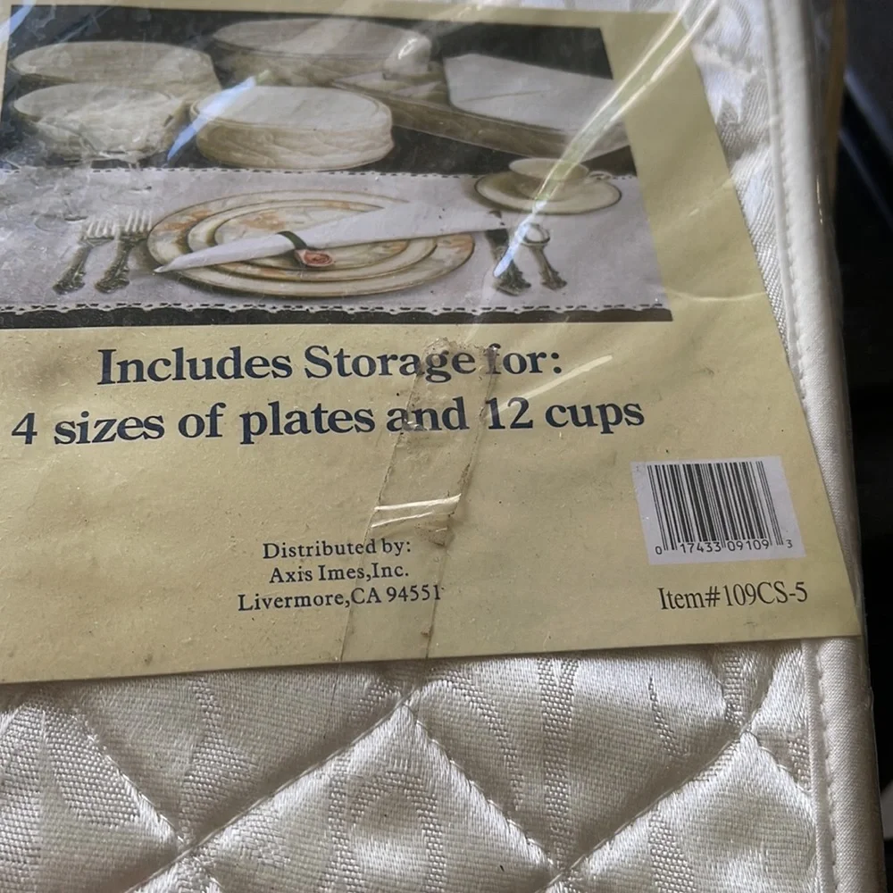 New 5 pc Quilted Jaquard Satin China Storage Bags